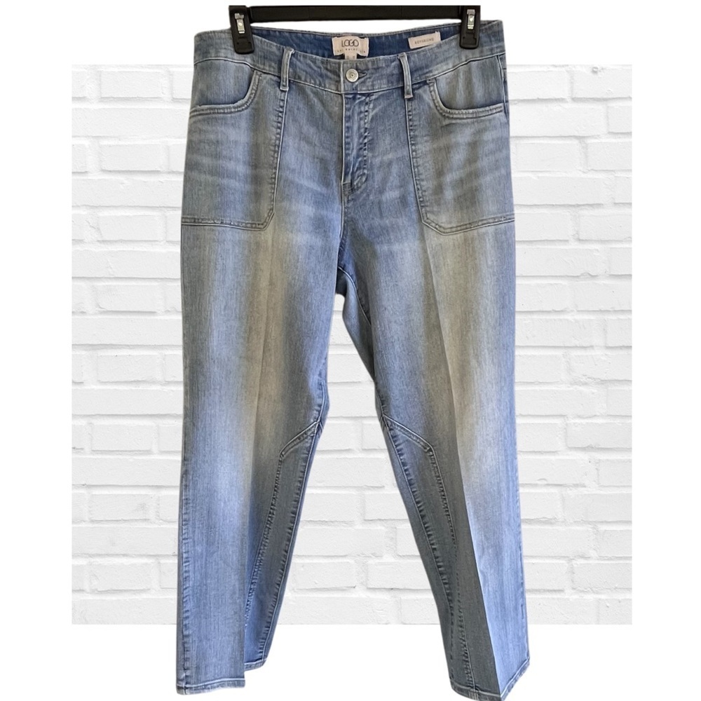 LOGO Lori Boyfriend Blue Jeans 14 Casual Comfort Stretch Preppy Weekend Ankle